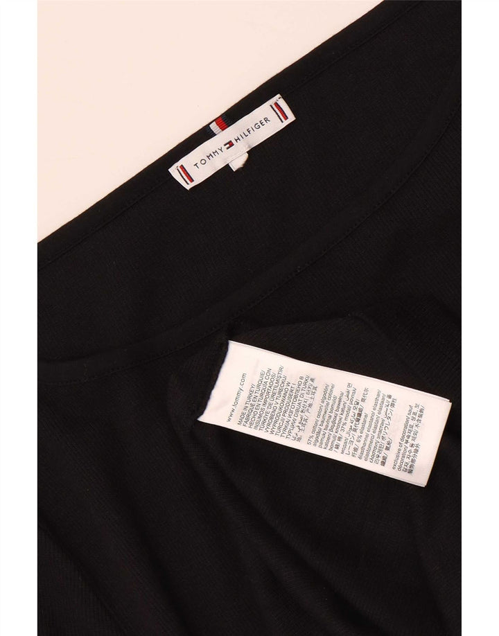 Tommy Hilfiger Womens Top 3/4 Sleeve UK 10 Small Black Cotton