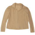 Vintage Womens Shirt Blouse UK 14 Medium Beige