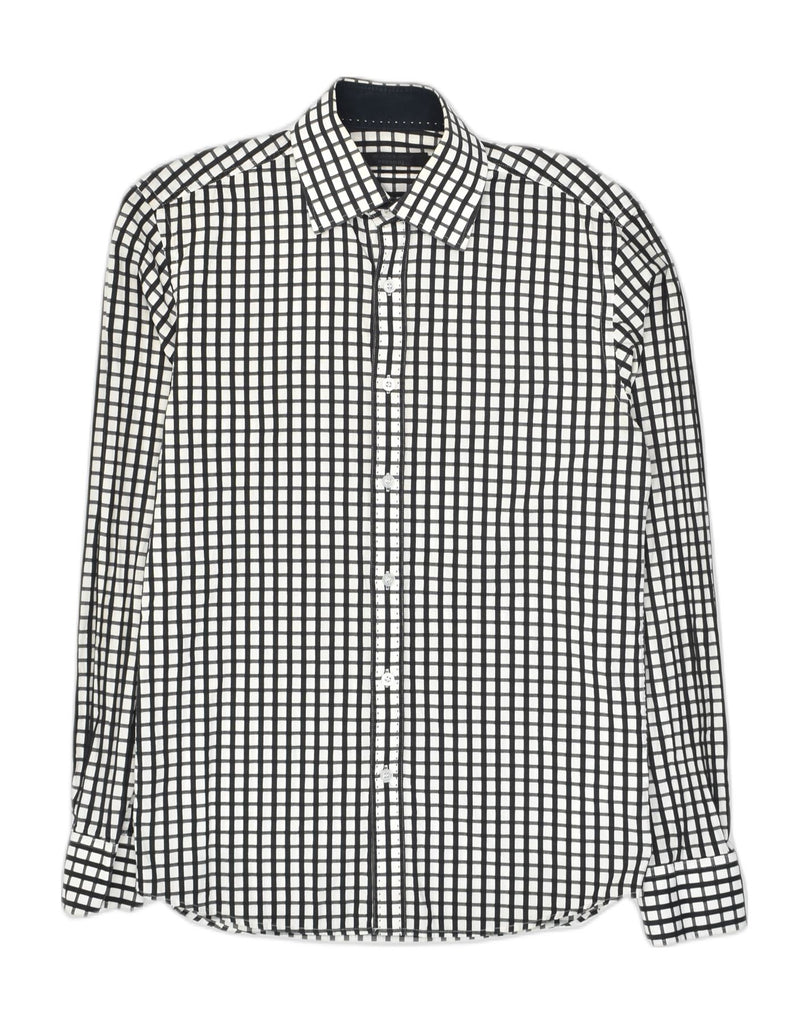 JACK & JONES Mens Premium Shirt Medium Black Check Cotton | Vintage Jack & Jones | Thrift | Second-Hand Jack & Jones | Used Clothing | Messina Hembry 