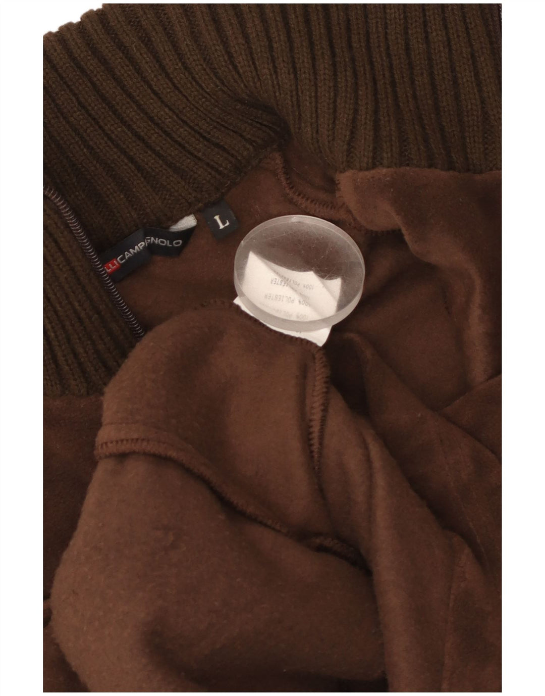 F.LLI CAMPAGNOLO Womens Fleece Jacket UK 14 Large Brown Polyester