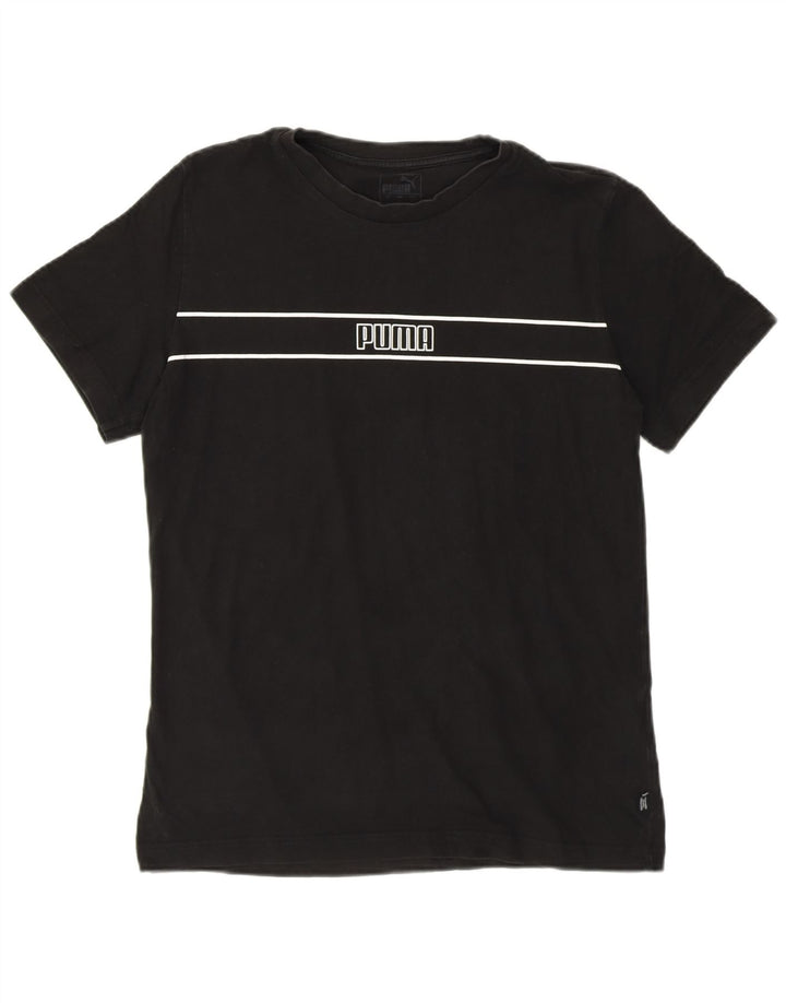 Puma Mens Graphic T-Shirt Top Small Black Striped Cotton