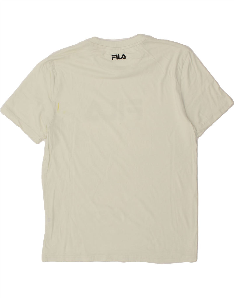 FILA Mens Graphic T-Shirt Top Large Off White | Vintage Fila | Thrift | Second-Hand Fila | Used Clothing | Messina Hembry 