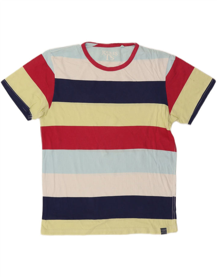 Joules Mens T-Shirt Top Medium Multicoloured Striped Cotton