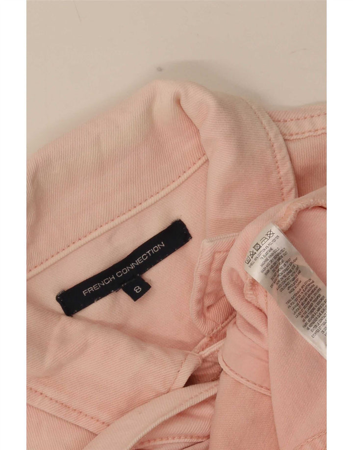 French Connection Womens Denim Jacket UK 8 Small Pink Cotton