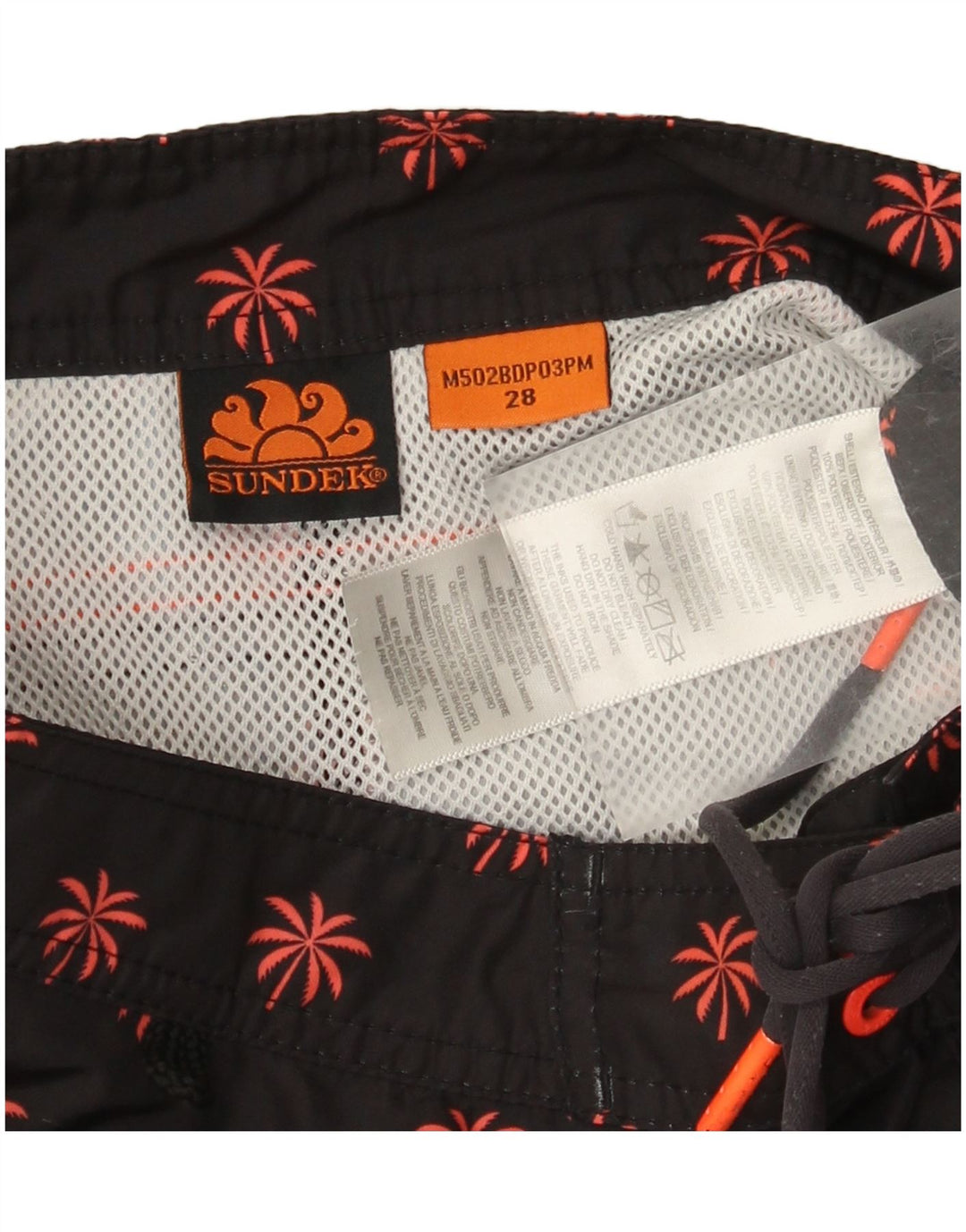 Sundek Mens Swimming Shorts Medium Black Floral Polyester