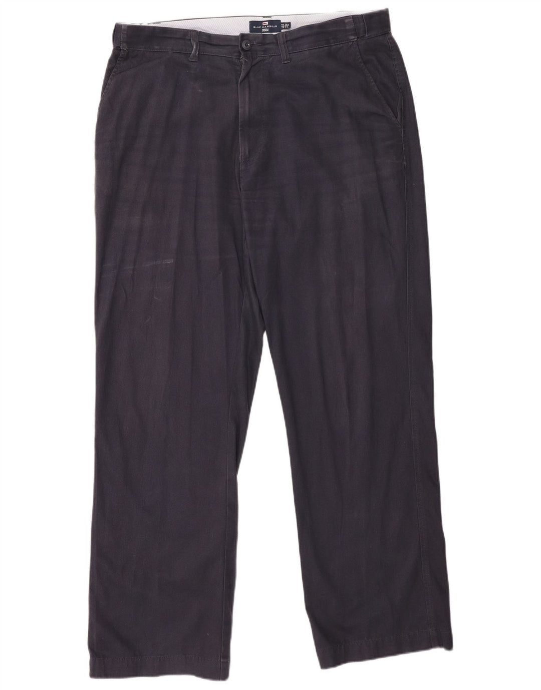 Marks & Spencer Mens Blue Harbour Straight Chino Trousers W36 L31 Navy