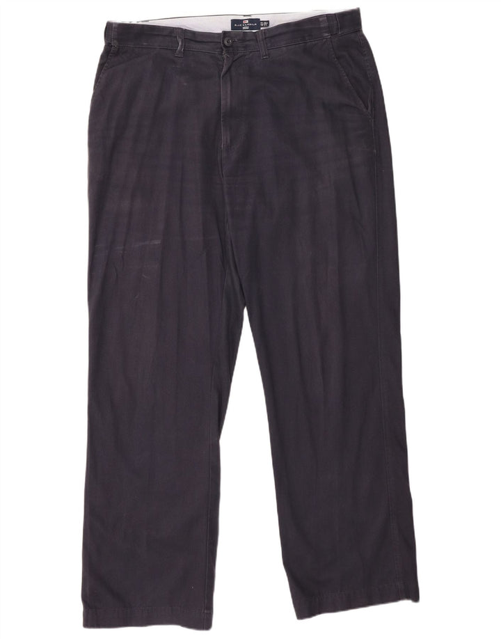 Marks & Spencer Mens Blue Harbour Straight Chino Trousers W36 L31 Navy