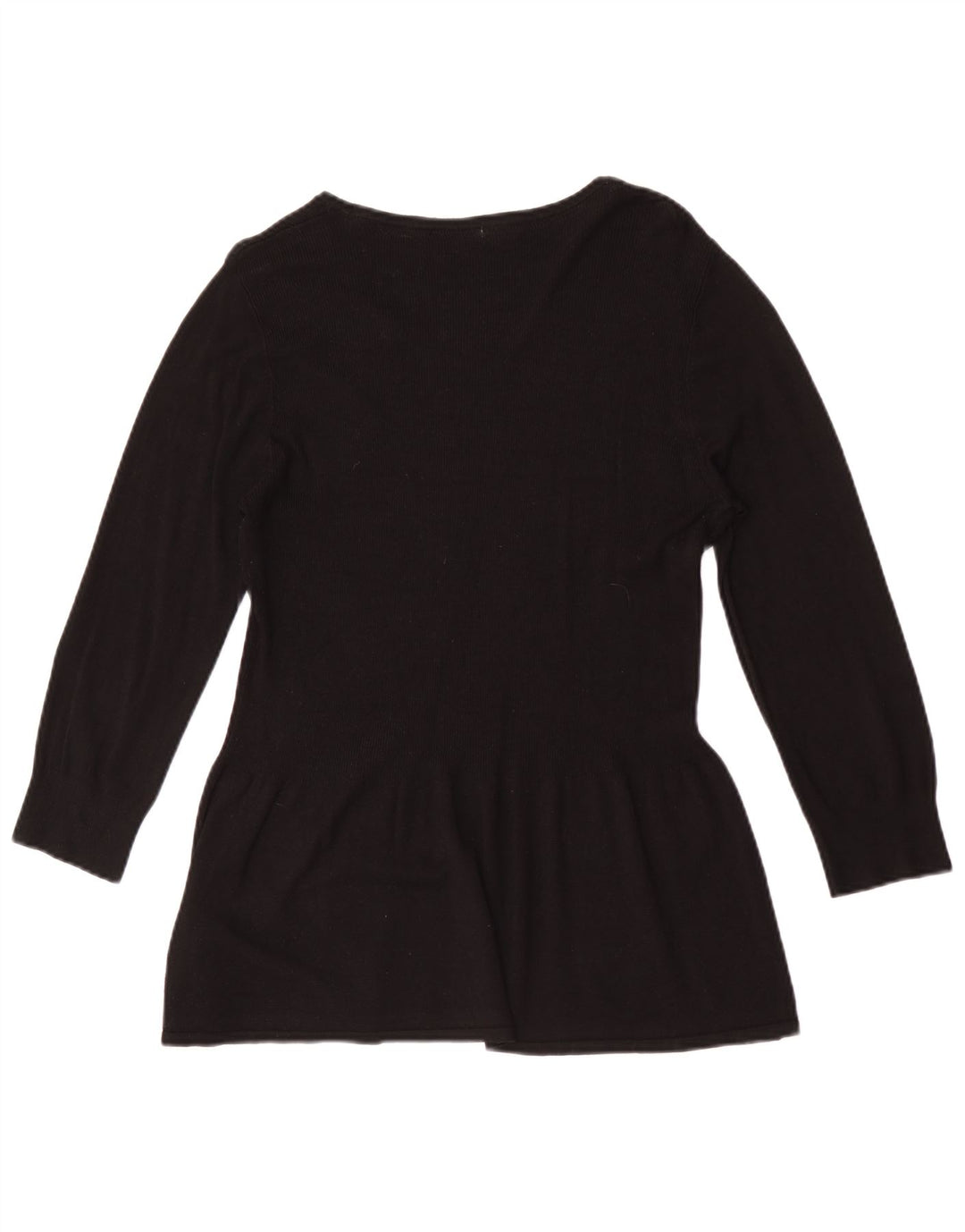 Marks & Spencer Womens 3/4 Sleeve Tunic Top UK 14 Medium  Black Viscose