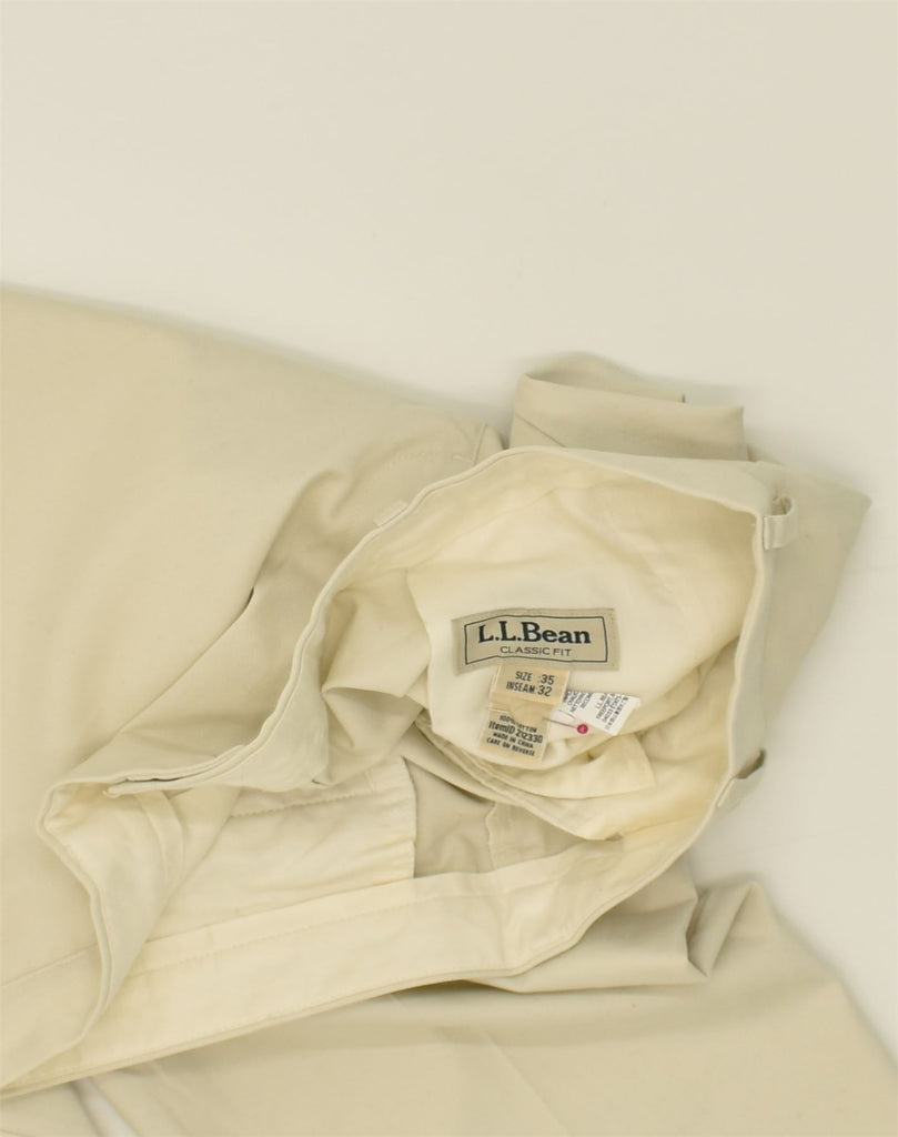 L.L.BEAN Mens Classic Fit Casual Trousers W35 L32 Beige Cotton | Vintage L.L.Bean | Thrift | Second-Hand L.L.Bean | Used Clothing | Messina Hembry 