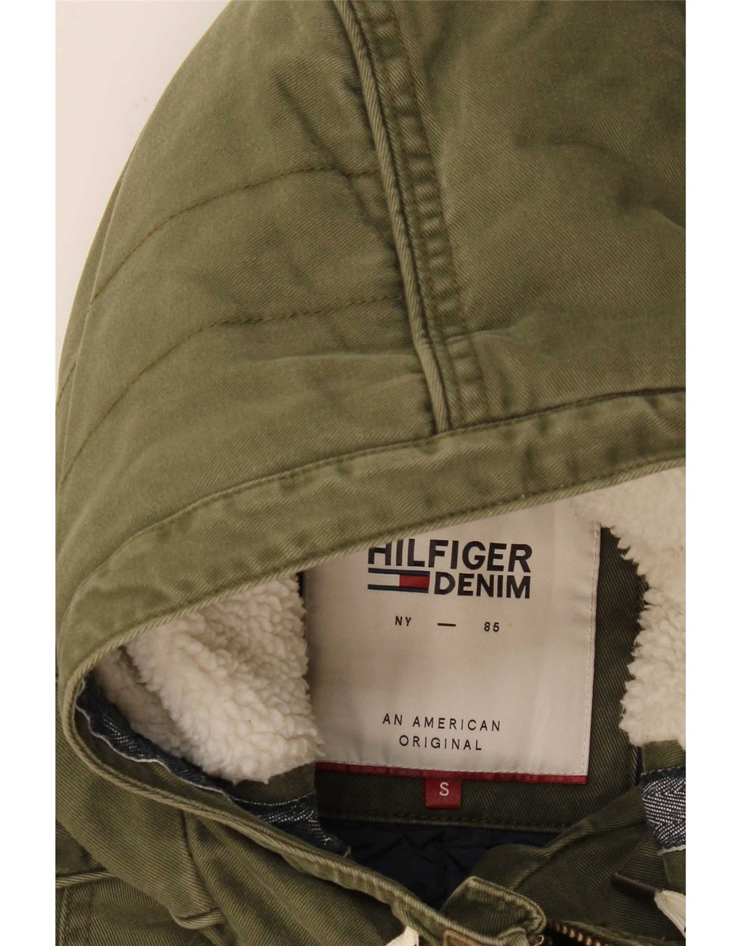Tommy Hilfiger Mens Hooded Parka Jacket UK 36 Small Khaki