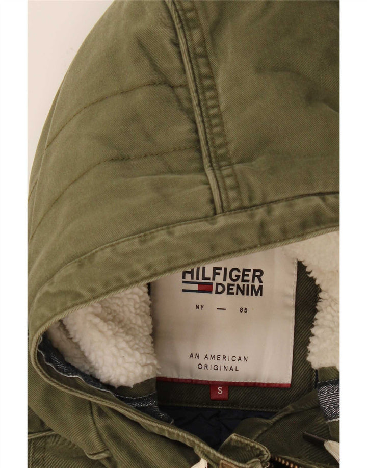 Tommy Hilfiger Mens Hooded Parka Jacket UK 36 Small Khaki