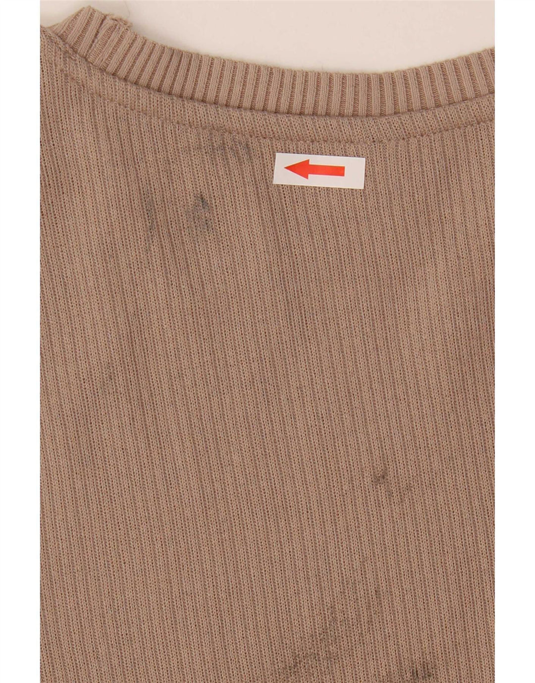 Marks & Spencer Womens Top Long Sleeve UK 14 Medium Beige Polyester