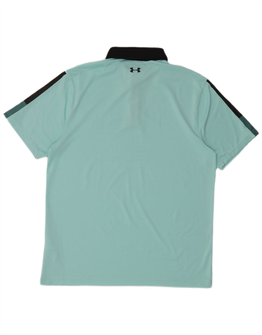 Under Armour Mens Rugby Polo Shirt Large Blue Colourblock Polyester
