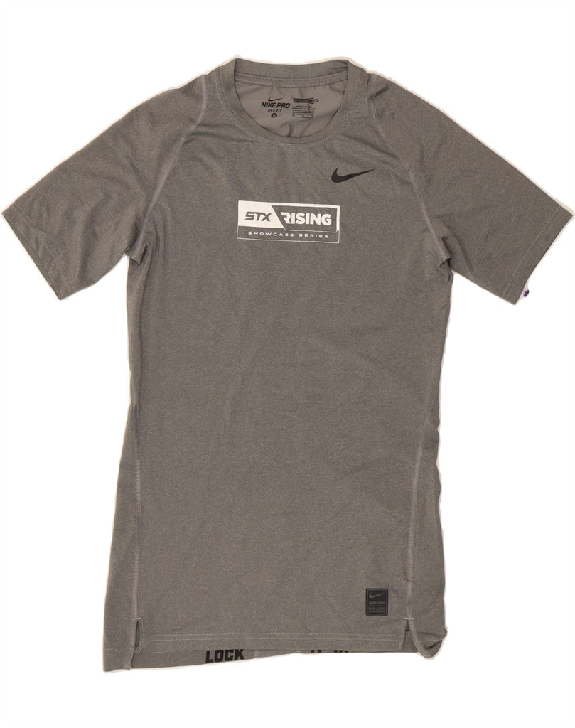 NIKE Mens Dri Fit Graphic T-Shirt Top Medium Grey Polyester Vintage Nike and Second-Hand Nike from Messina Hembry 