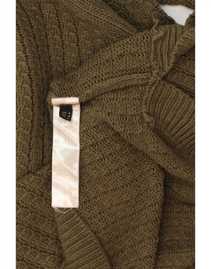 MASSIMO DUTTI Womens Oversized Boat Neck Jumper Sweater UK 14 Medium Green Vintage Massimo Dutti and Second-Hand Massimo Dutti from Messina Hembry 