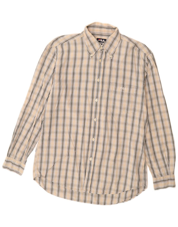 Fila Mens Shirt Large Beige Cotton