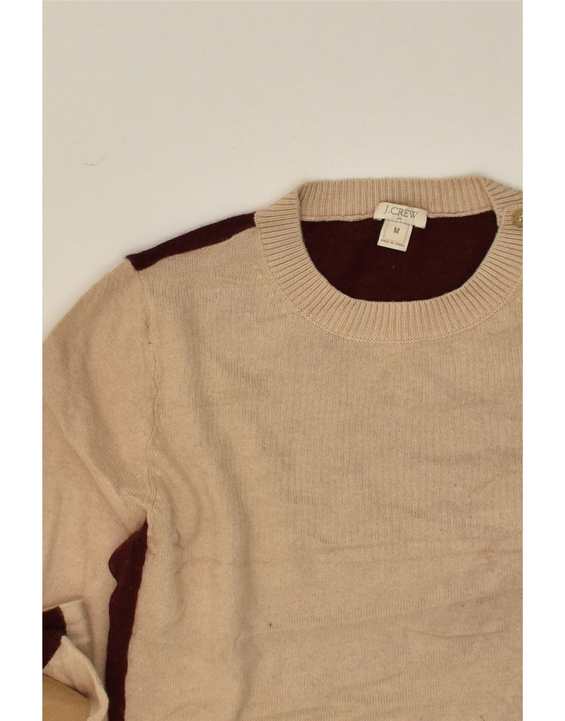 J. CREW Womens Crew Neck Jumper Sweater UK 14 Medium Beige Colourblock | Vintage J. Crew | Thrift | Second-Hand J. Crew | Used Clothing | Messina Hembry 