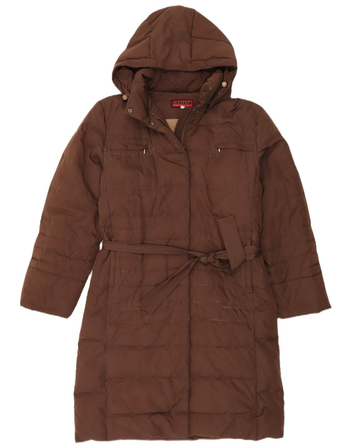 Invicta Womens Hooded Padded Coat UK 16 Large Brown Polyester