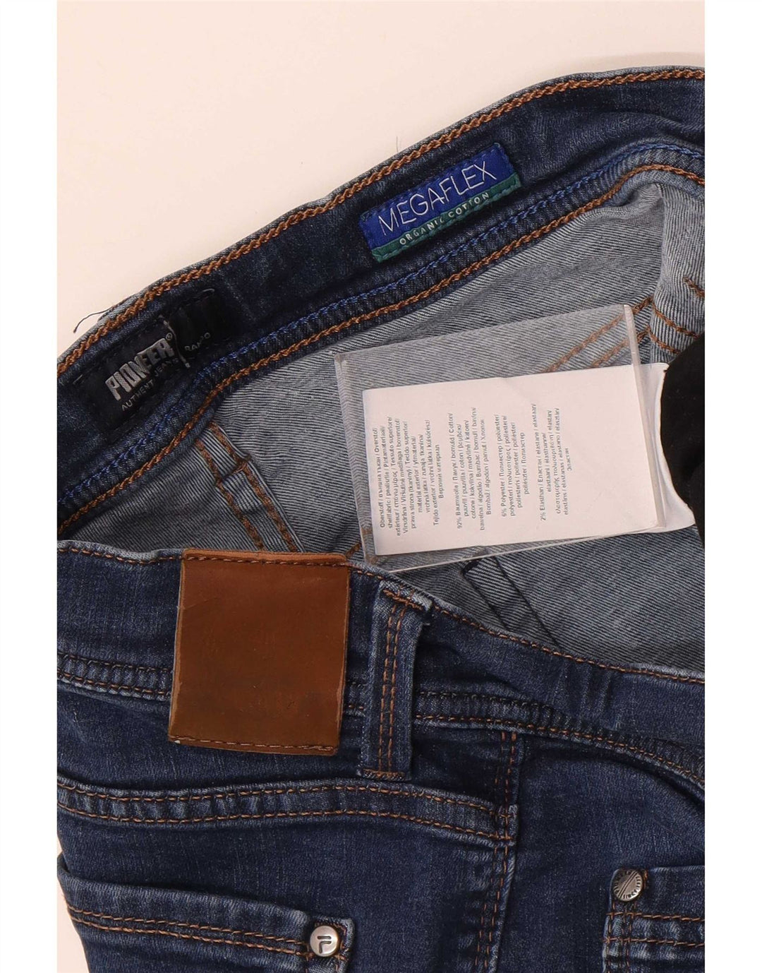 Pioneer Mens Slim Jeans W36 L32 Blue Cotton