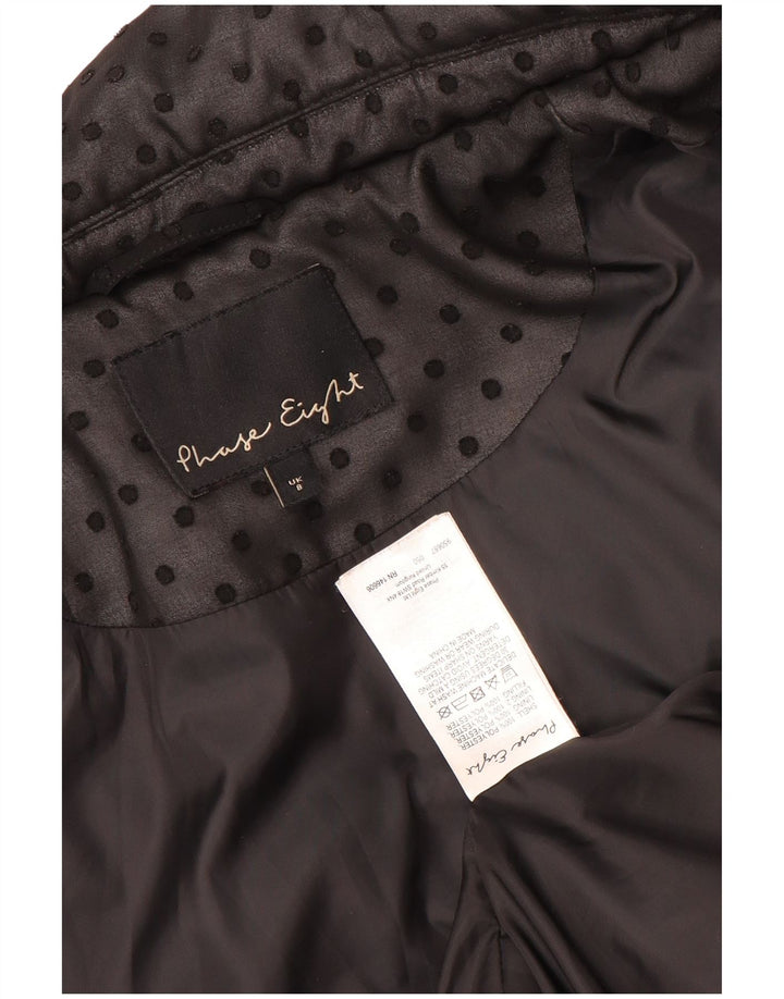 Phase Eight Womens Oversized Quilted Jacket UK 8 Small Black Spotted