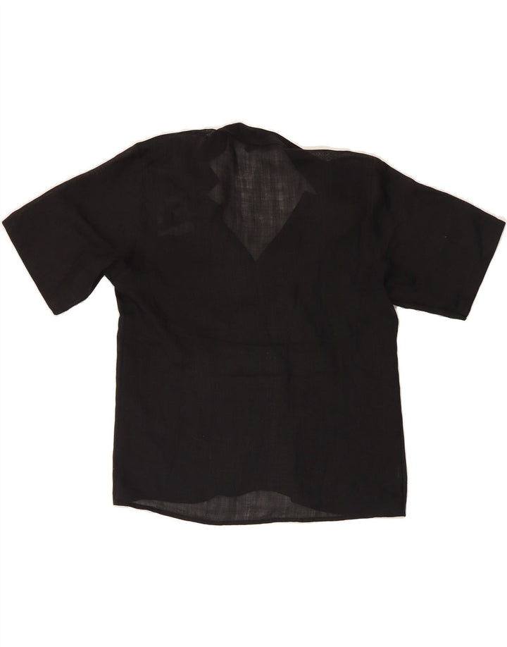 VINTAGE Womens Short Sleeve Shirt Blouse EU 46 XL Black Vintage Vintage and Second-Hand Vintage from Messina Hembry 