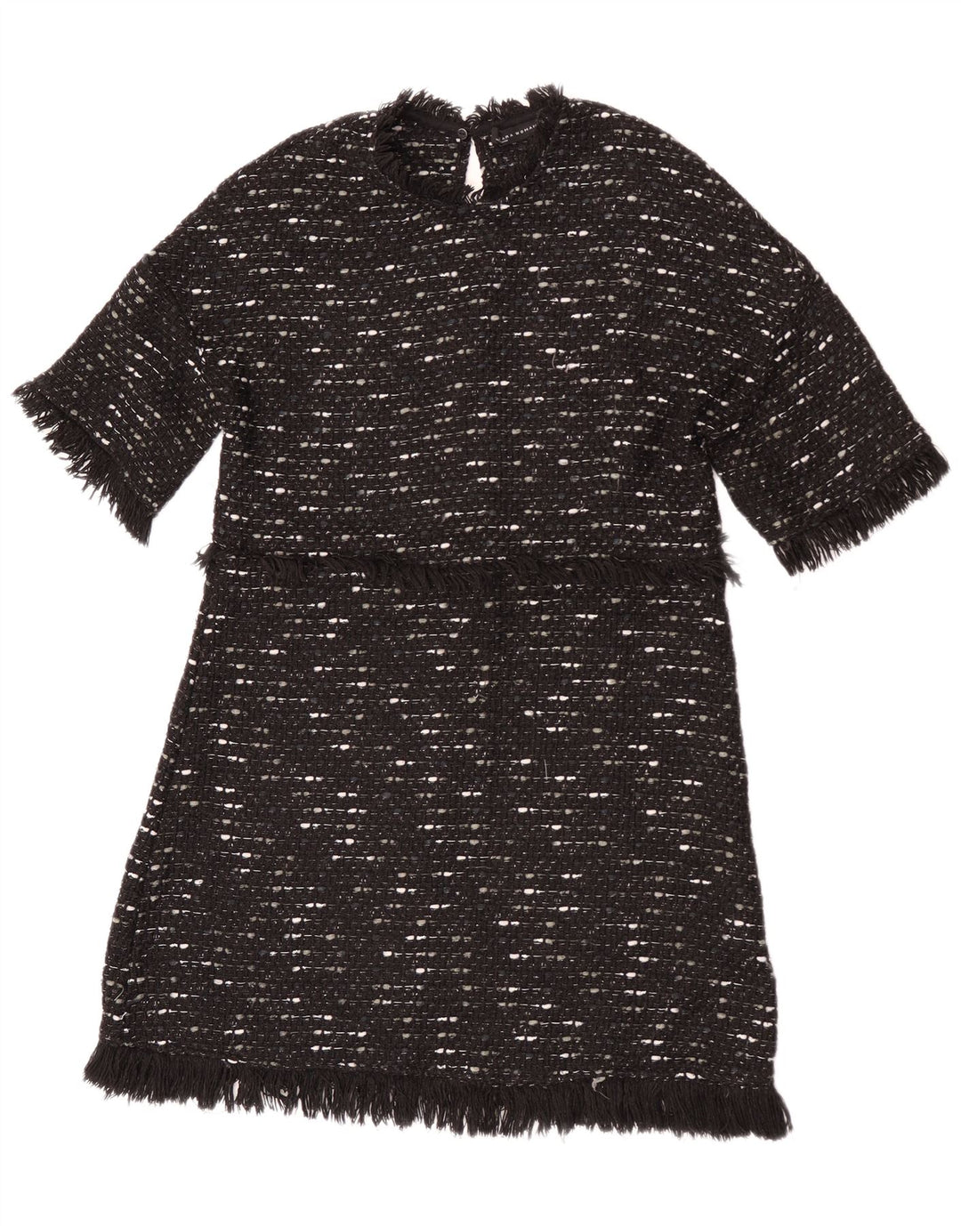 Zara Womens Jumper Dress UK 12 Medium Black Flecked