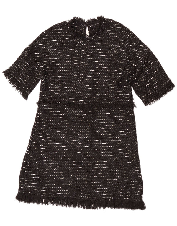 Zara Womens Jumper Dress UK 12 Medium Black Flecked