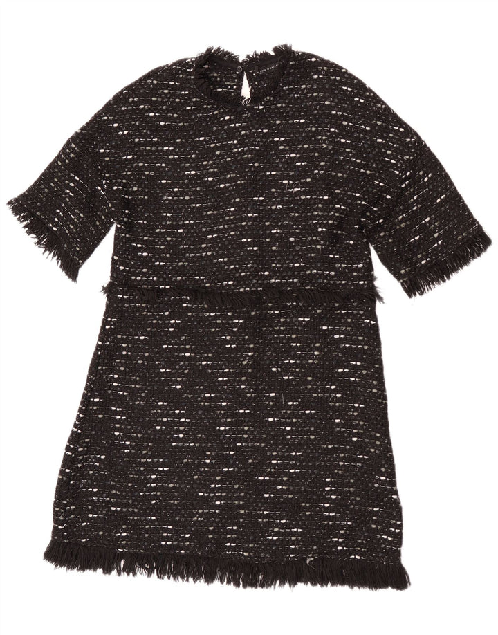 Zara Womens Jumper Dress UK 12 Medium Black Flecked
