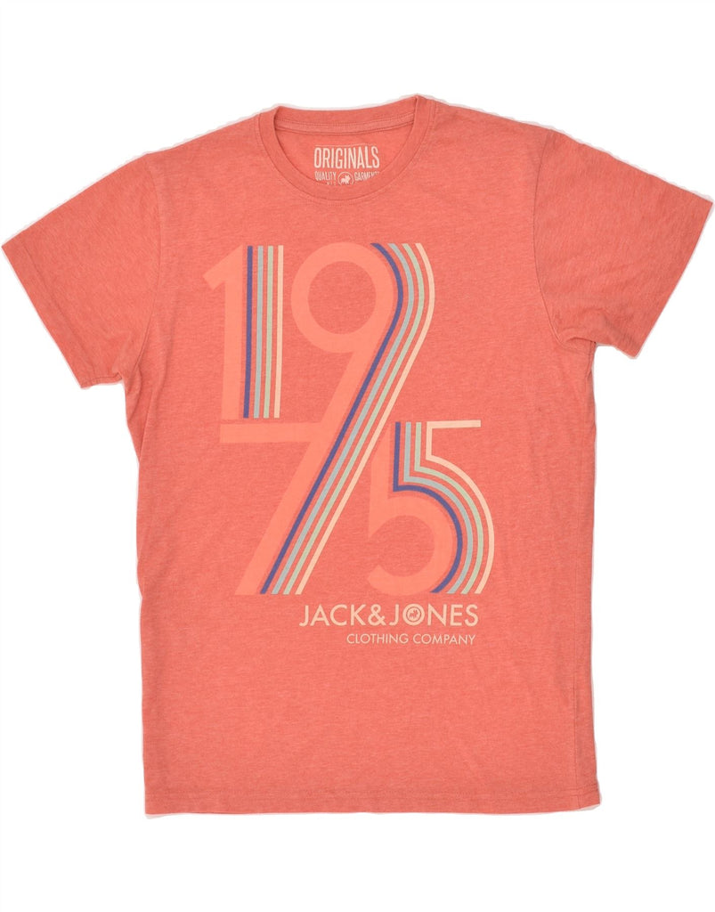 JACK & JONES Mens Graphic T-Shirt Top Medium Orange Polyester | Vintage Jack & Jones | Thrift | Second-Hand Jack & Jones | Used Clothing | Messina Hembry 