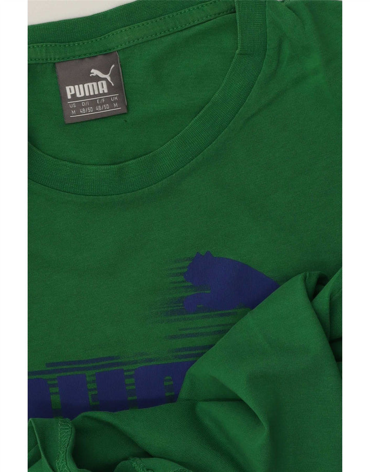 Puma Mens Graphic T-Shirt Top Medium Green