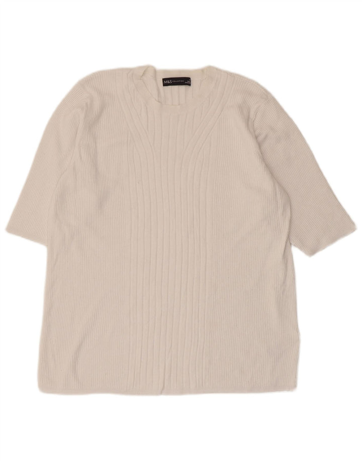 Marks & Spencer Womens Blouse Top UK 18 XL White Viscose