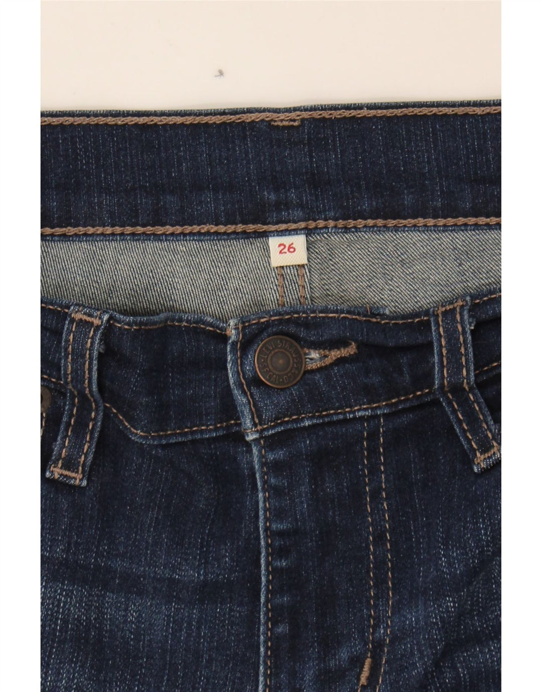 LEVI'S Womens Denim Shorts W26 Small Navy Blue Cotton Vintage Levi's and Second-Hand Levi's from Messina Hembry 