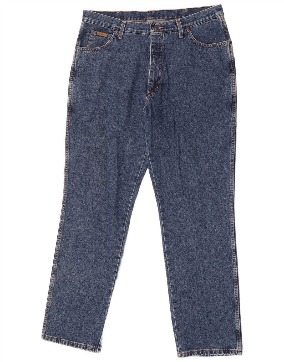 Wrangler Mens Straight Jeans W38 L30 Blue Cotton