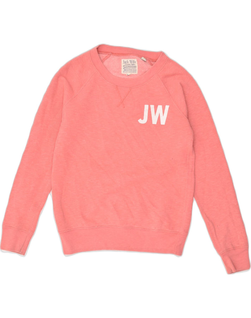 JACK WILLS Womens Sweatshirt Jumper UK 10 Small Pink Cotton | Vintage Jack Wills | Thrift | Second-Hand Jack Wills | Used Clothing | Messina Hembry 