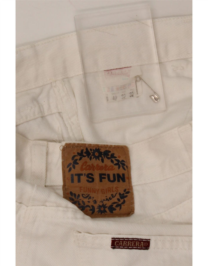 CARRERA Womens Denim Skirt IT 42 Medium W32  White Cotton