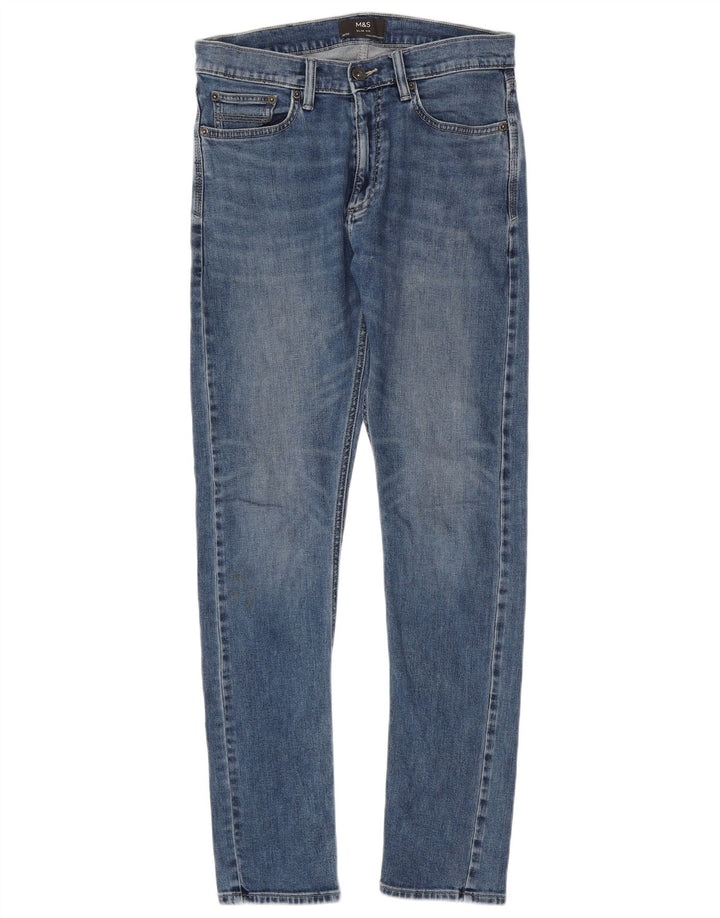 Marks & Spencer Womens Slim Jeans W30 L33 Blue Cotton