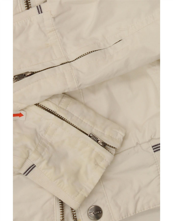 WOOLRICH Mens Bomber Jacket UK 36 Small Off White Cotton Vintage Woolrich and Second-Hand Woolrich from Messina Hembry 