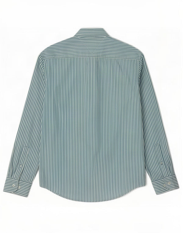 Tommy Hilfiger Mens New York Fit Shirt Large Blue Pinstripe Cotton