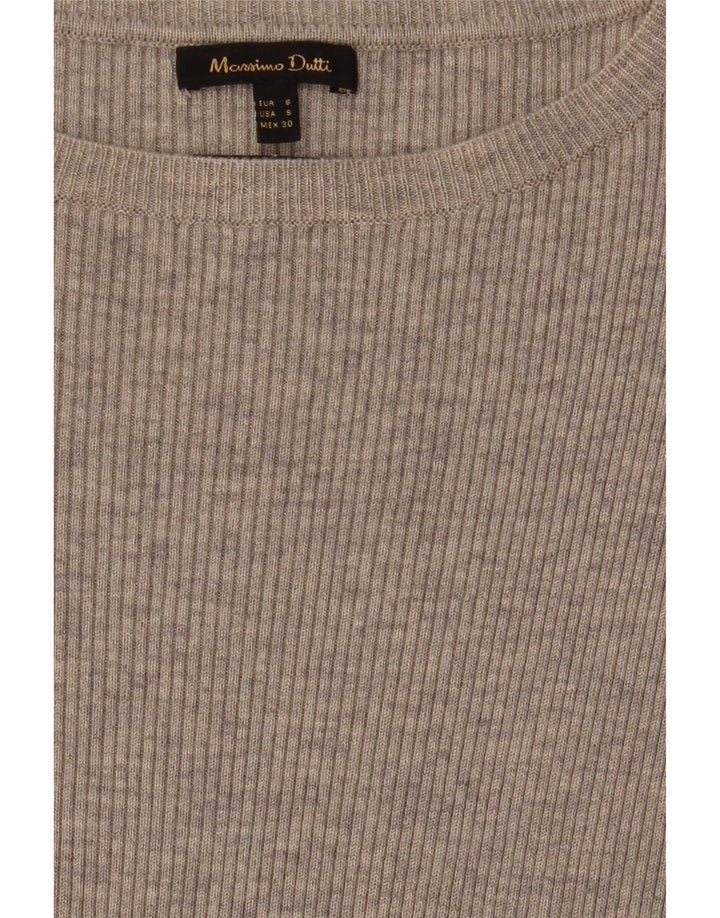 Massimo Dutti Womens 3/4 Sleeve Jumper Dress UK 10 Small Grey