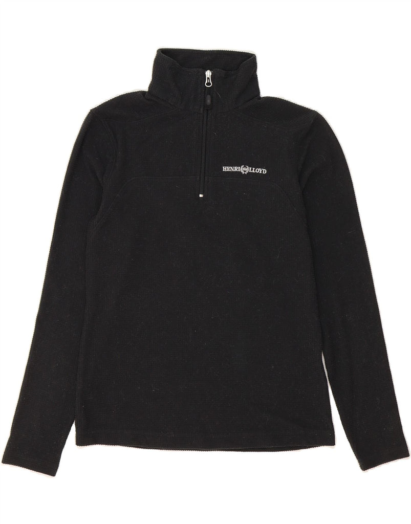 HENRI LLOYD Womens Zip Neck Pullover Tracksuit Top US 2 XS Black Polyester Vintage Henri Lloyd and Second-Hand Henri Lloyd from Messina Hembry 