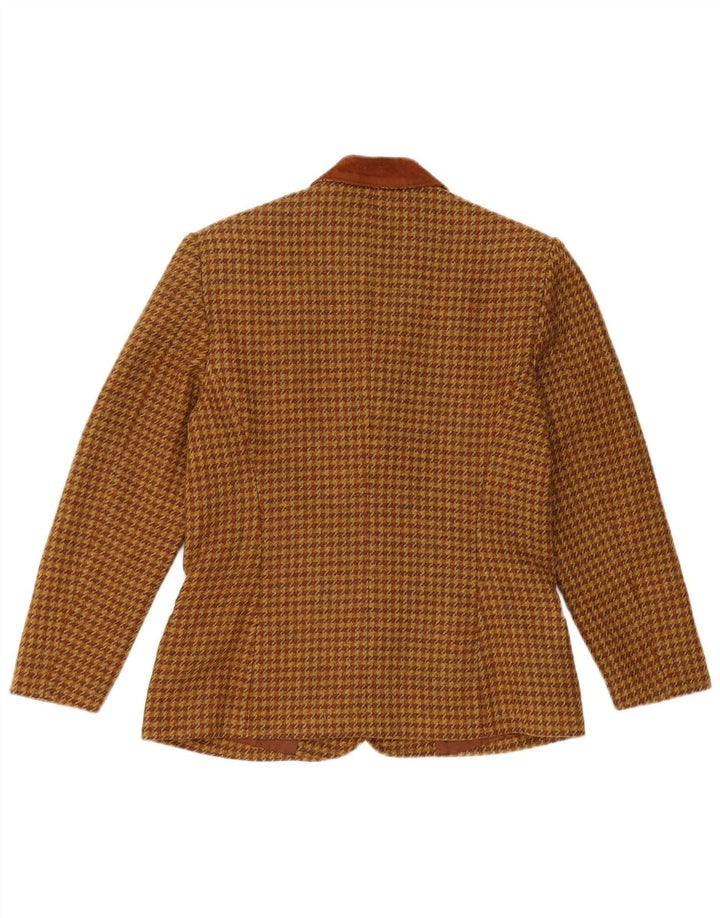 Diana Bentall's Womens Blazer Jacket IT 42 Medium Brown Houndstooth