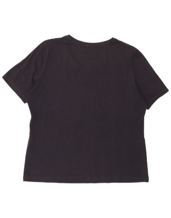Perte by Krizia Womens Regular Graphic T-Shirt Top UK 12 Medium Navy Blue