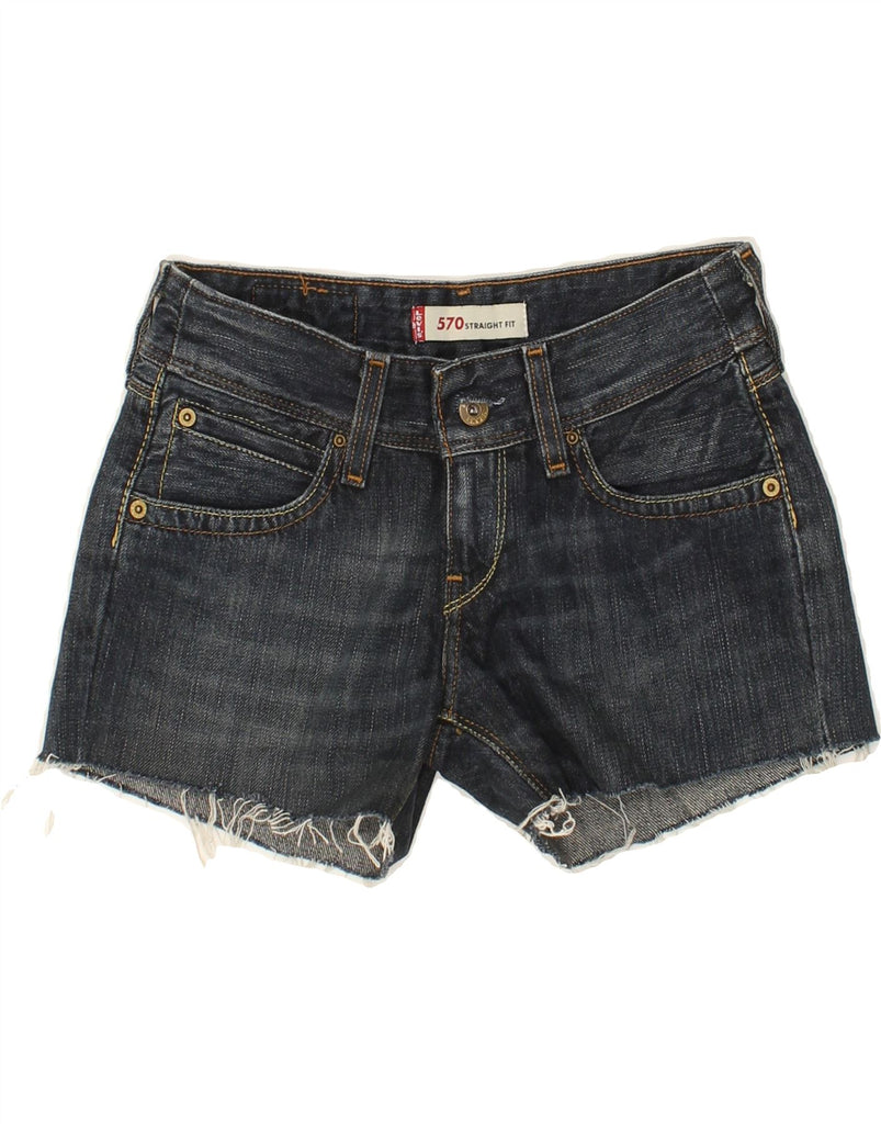 LEVI'S Womens 570 Denim Shorts W26 Small Blue Cotton Vintage Levi's and Second-Hand Levi's from Messina Hembry 