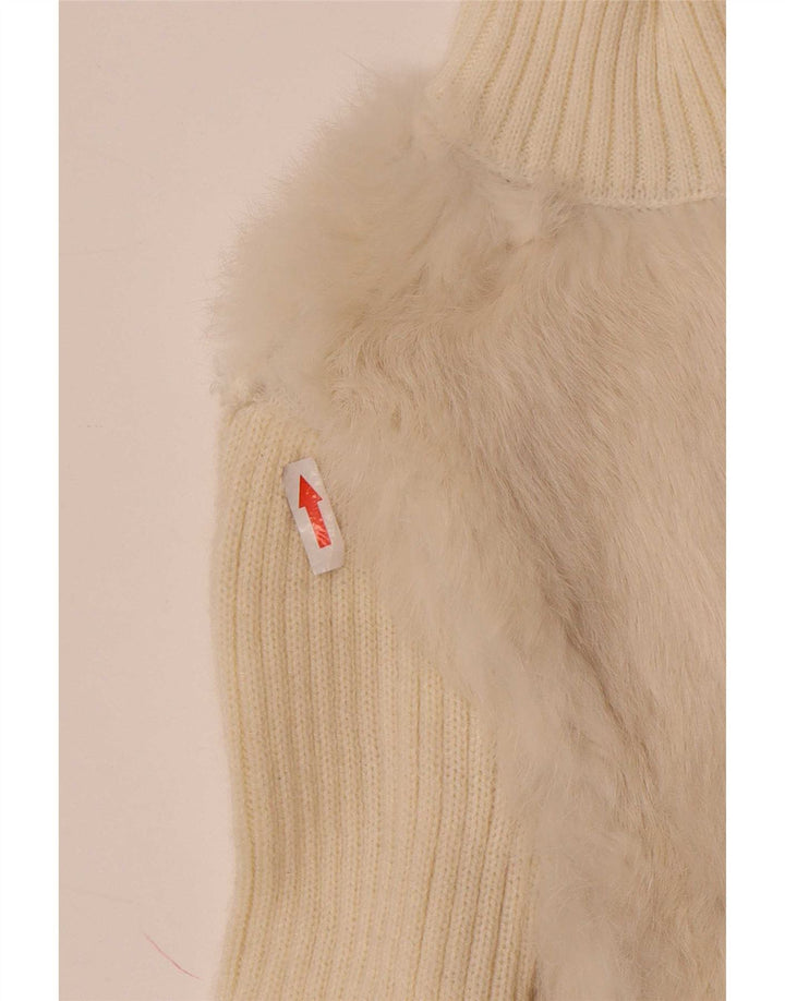 Zara Womens Cardigan Sweater UK 12 Medium Off White Acrylic