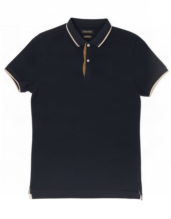 Massimo Dutti Mens Casual Fit Polo Shirt Large Navy Blue