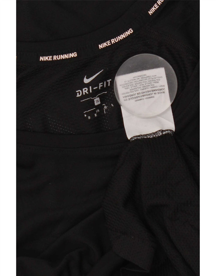 Nike Womens Dri Fit Top Long Sleeve UK 22 3XL Black Polyester
