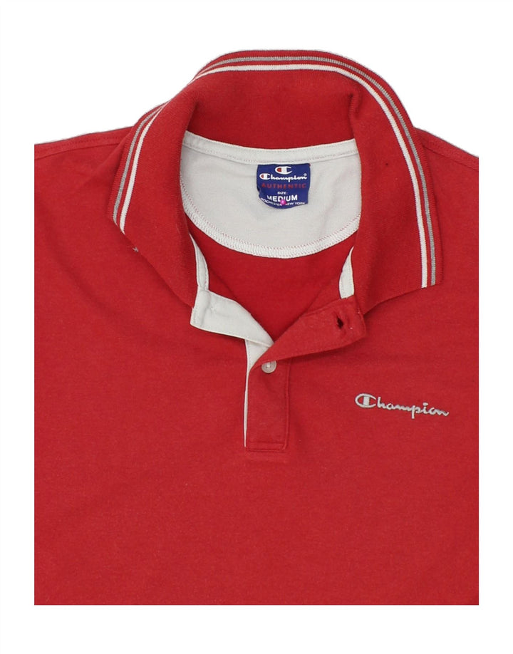 CHAMPION Mens Polo Shirt Medium Red Cotton Vintage Champion and Second-Hand Champion from Messina Hembry 