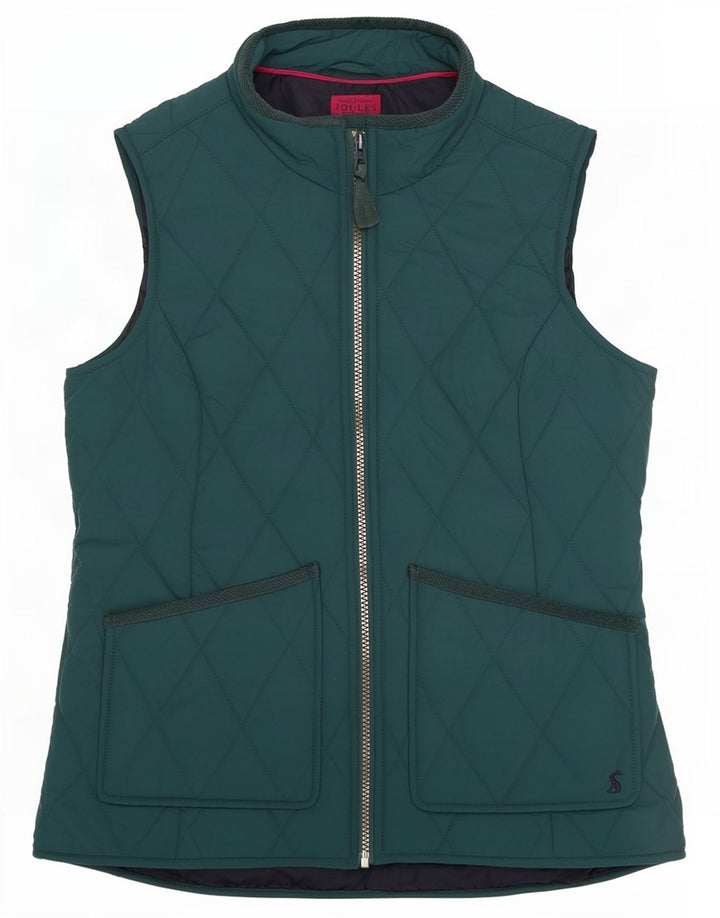 Joules Womens Quilted Jacket UK 12 Medium Green Polyester