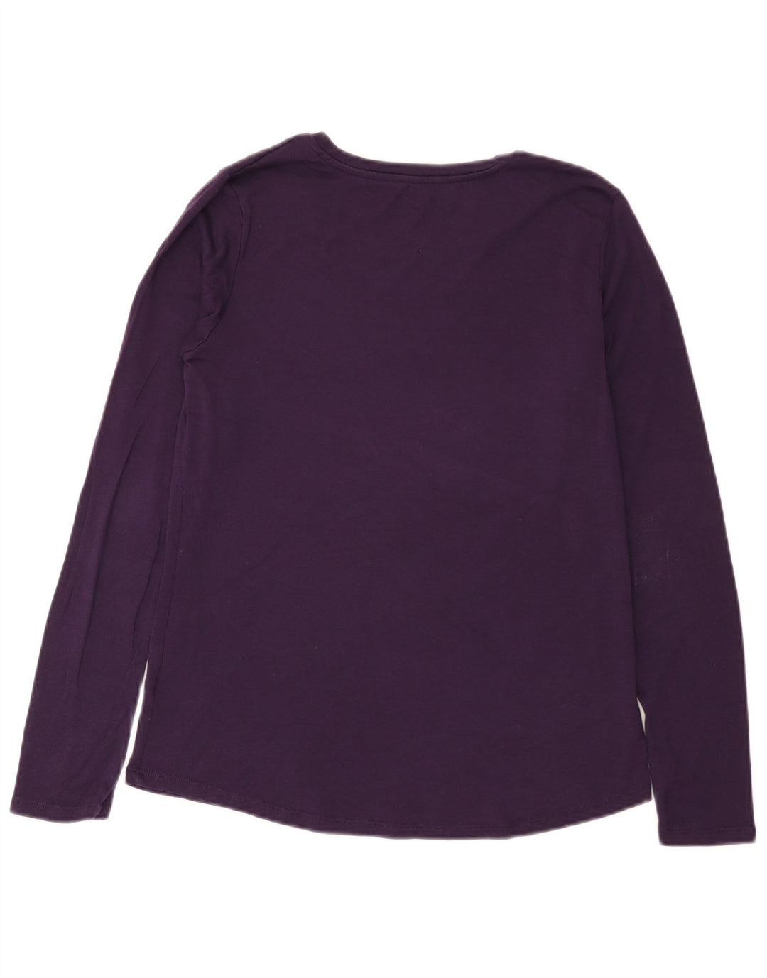Eddie Bauer Womens Top Long Sleeve UK 14 Large Purple Cotton