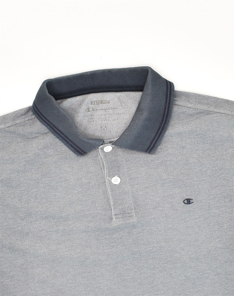 CHAMPION Mens Polo Shirt Medium Blue Cotton | Vintage Champion | Thrift | Second-Hand Champion | Used Clothing | Messina Hembry 